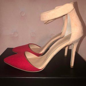Charles by Charles David Pointer Micro Suede Heels Size 8--Pink & Nude
